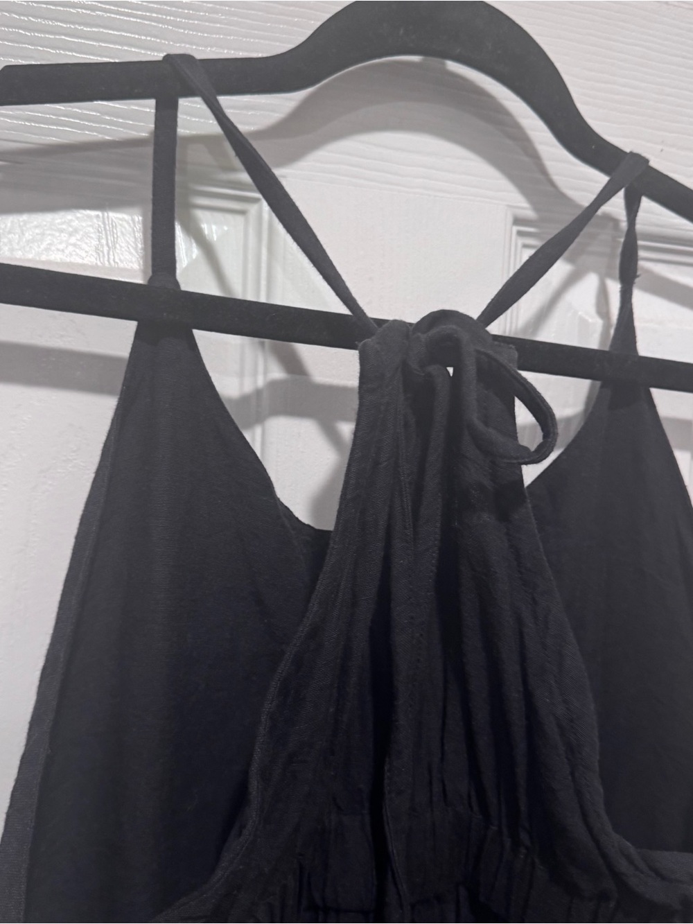 World Market Black Wide Leg Jumpsuit Sleeveless Racer Back Size Medium - Picture 5 of 6